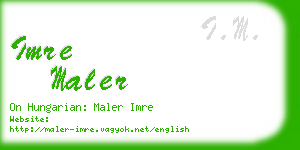 imre maler business card